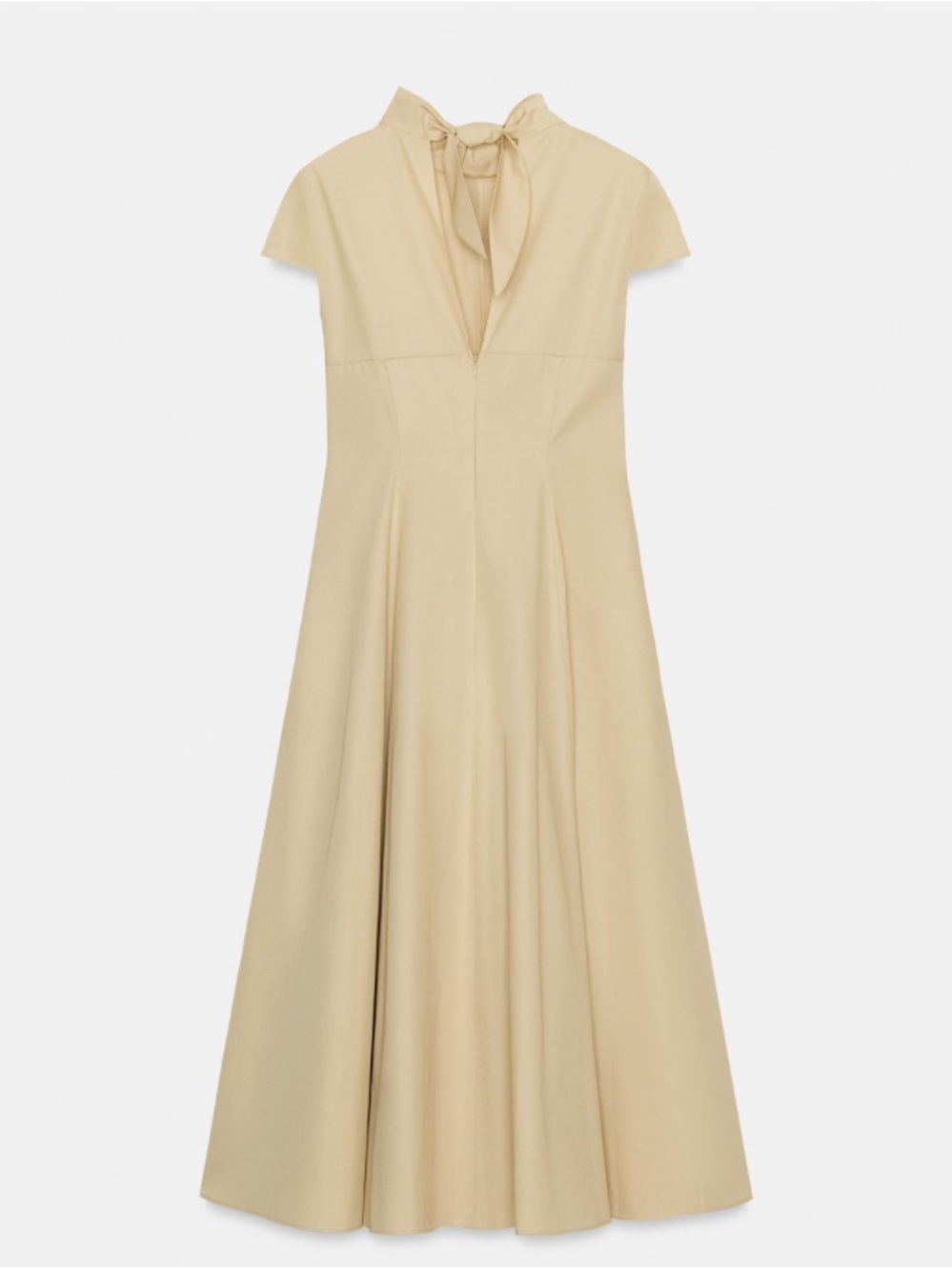 Zara Cream Tie-Neck Maxi Dress